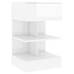 vidaXL Table de chevet Blanc brillant 40x35x65 cm Bois d’ingénierie
