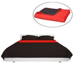 vidaXL Couvre-lit matelassé double-face Rouge et noir 230x260 cm
