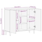 vidaXL Buffet 90x33x75 cm bois massif de manguier