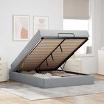vidaXL Cadre de lit avec matelas Gris clair 140 x 190 cm tissu