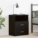 vidaXL Table de nuit Chêne noir 50 x 32 x 60cm Bois d'ingénierie