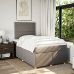 vidaXL Sommier à lattes de lit avec matelas Taupe 120x200 cm Tissu