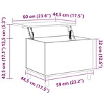 vidaXL Table basse Chêne sonoma 60x44 5x45 cm Bois d'ingénierie