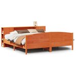 vidaXL Lit bibliothèque sans matelas cire marron 200x200 cm pin massif