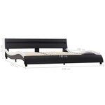 vidaXL Cadre de lit avec LED Noir et blanc Similicuir 180 x 200 cm