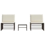 vidaXL Chaises longues 2 pièces avec table en résine tressée marron