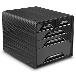 Smoove, module de classement 5 tiroirs - Noir, façades noires