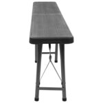 vidaXL Bancs de jardin pliables lot de 2 180 cm PEHD Noir