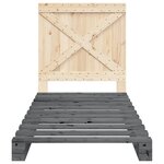 vidaXL Cadre de lit sans matelas gris 90x200 cm bois de pin massif