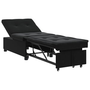 vidaXL Canapé-Lit Noir 194 x 67 x 82 cm Velours