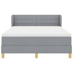 vidaXL Lit à Ressorts avec Matelas Crème 90x200 cm Tissu Gris clair