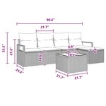 vidaXL Ensemble de canapé de jardin avec coussin 6 Pièces Marron et rouge