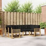 vidaXL Ensemble de canapés d'extérieur 6 pc Blanc et noir