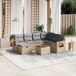 vidaXL Salon de jardin avec coussins 8Pièces mélange beige résine tressée