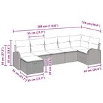 vidaXL Ensemble de canapé de jardin avec coussin 7 Pièces beige et crème