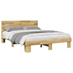 vidaXL Cadre de lit avec tête de lit sans matelas 135 x 190 cm