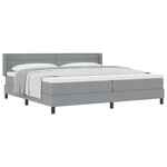 vidaXL Lit à ressorts avec tête de lit Gris clair 200 x 200 cm tissu