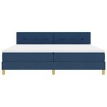 vidaXL Lit à ressorts avec coussin Bleu 200 x 200 cm tissu