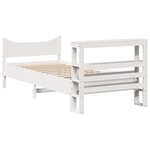 vidaXL Cadre de lit avec tête de lit blanc 75x190cm bois de pin massif