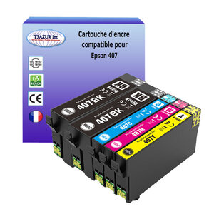 5 cartouches d'encre génériques epson workforce pro wf-4745 wf-4745dtwf 407xl