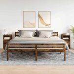 vidaXL Tables de chevet 2 Pièces avec 2 tiroirs chêne fumé 36x36x68 cm