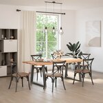 vidaXL Table à manger avec bord naturel 220x100x74cm bois massif chêne