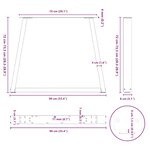 vidaXL Pieds de table à manger en forme de V  2 pièces  anthracite  90 x (72-73 3) cm  acier