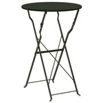 vidaXL Table Bistro Pliante Vert Foncé Ø50 x 71 cm  en Acier Revêtu de Poudre