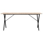 vidaXL Table à manger cadre en X 180x90x75 cm bois de pin massif acier