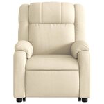 vidaXL Fauteuil inclinable de massage Crème Tissu