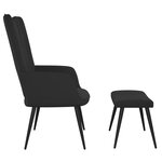 vidaXL Chaise de relaxation avec tabouret Noir Velours