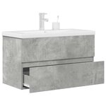 vidaXL Ensemble de meubles de salle de bain 2 Pièces gris béton