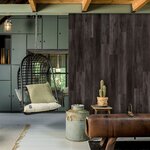 WallArt Planches d'aspect de bois Noir charbon
