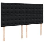 vidaXL Sommier à lattes de lit et matelas Noir 200x200 cm Velours