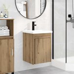 vidaXL Meuble de salle de bain avec robinet Chêne artisanal