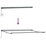 vidaXL Auvent Rétractable Rayure Multicolore 500x300 cm tissu