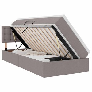 vidaXL Lit avec rangement et matelas avec matelas Taupe 90 x 200 cm