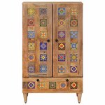 vidaXL Haut Armoire Naturel 60 x 33 5 x 100 cm Bois de mangue massif