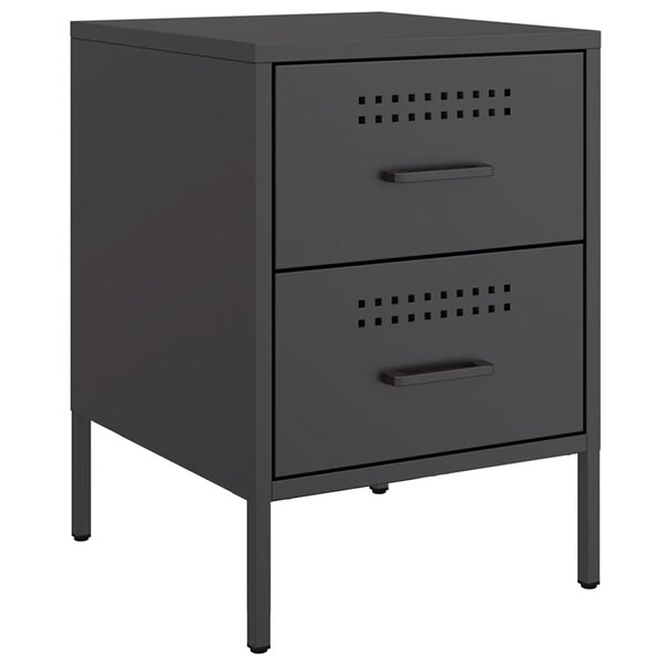 vidaXL Table de chevet noir 36x39x50 5 cm acier
