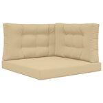 vidaXL Coussin de canapé d'extérieur 3 Pièces Beige Polyester