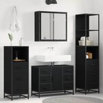 vidaXL Ensemble de mobilier de salle de bain 3 Pièces Chêne noir