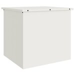 vidaXL Boîte de Rangement Extérieure Blanc 55 x 50 5 x 50 cm Acier
