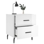 vidaXL Tables de chevet 2 Pièces blanc brillant 40x35x47 5 cm