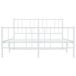 vidaXL Cadre de lit métal sans matelas et pied de lit blanc 150x200 cm