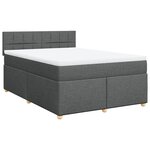 vidaXL Sommier à lattes de lit avec matelas Gris foncé 140x190cm Tissu