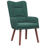 Chaise Relaxante vidaXL Velours Vert Foncé