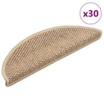 vidaXL Tapis d'escalier autocollants 30 Pièces 56x17x3 cm sable