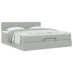 VidaXL Cadre de lit ottoman avec matelas gris clair 180x200 cm velours