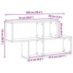 vidaXL Étagère Murale Bois Ancien 100 x 20 x 53 cm Bois d'ingénierie