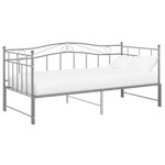 vidaXL Cadre de canapé-lit extensible sans matelas gris métal 90x200cm